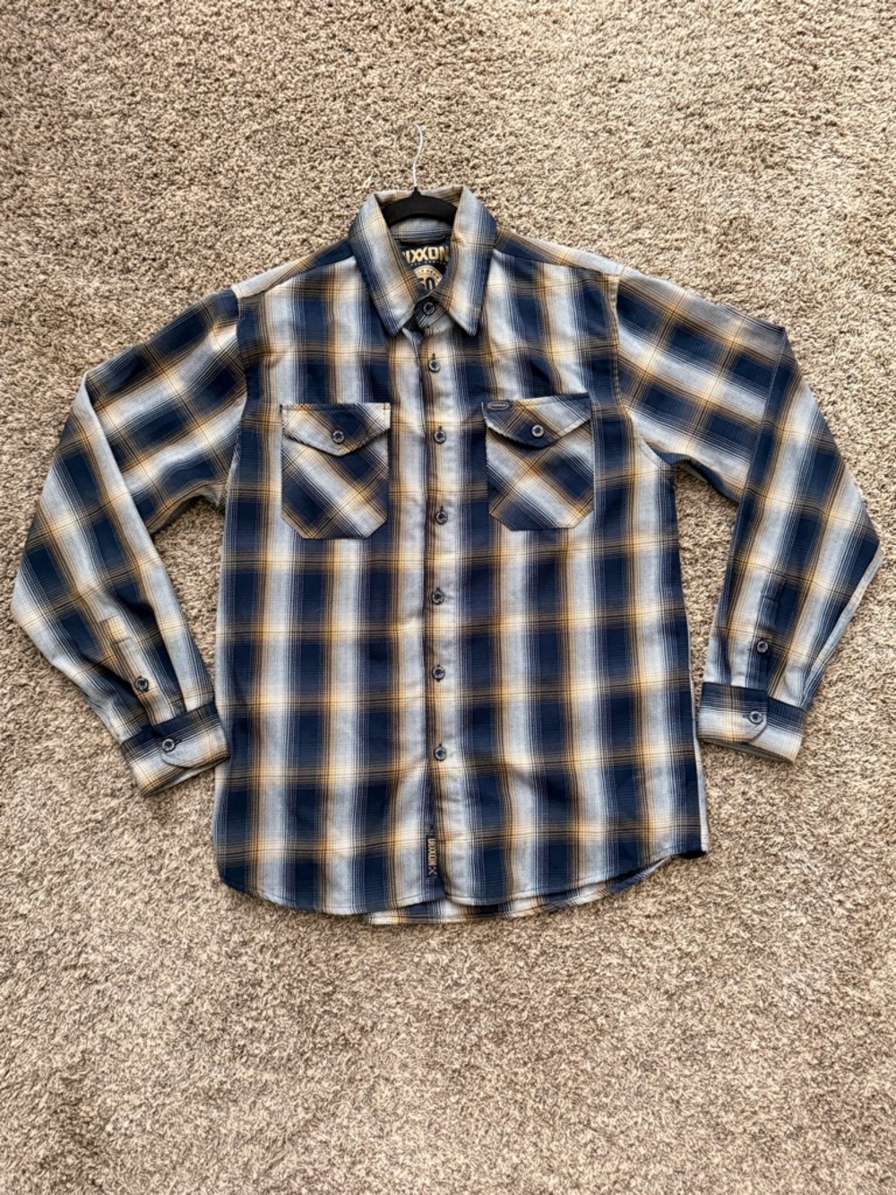 Dixxon Flannel Co Plaid Button Down Shirt Mens M Cycle Gear 50 Years Biker EUC